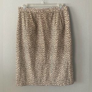 90’s Vintage Leopard Print Ultra Suede High Waist Pencil Skirt Size 12